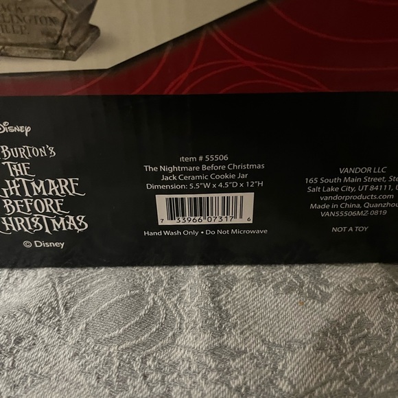 Disney’s The Nightmare Before Christmas Jack Skellington Tombstone Cookie Jar - Picture 12 of 13